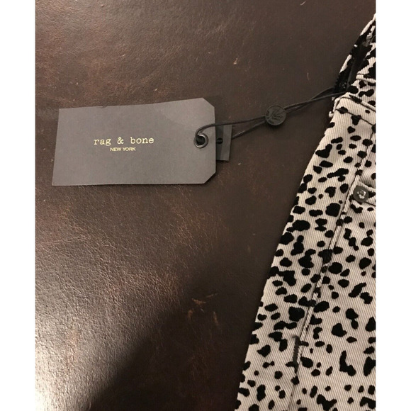 Rag & Bone Hana High-Rise Slim Fit Cropped Boot Gray Cheetah Jeans - 24 - NWT - Picture 7 of 16